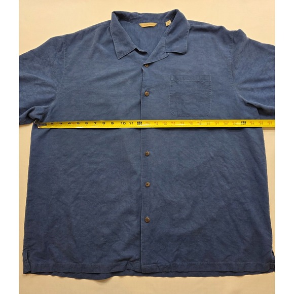 Paradise Collection Men's Blue 100% Silk Button Up Camp Shirt. Size XXL - Picture 9 of 9